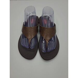 Okabashi Thong Sandals Brown Women's Size Large Made in USA